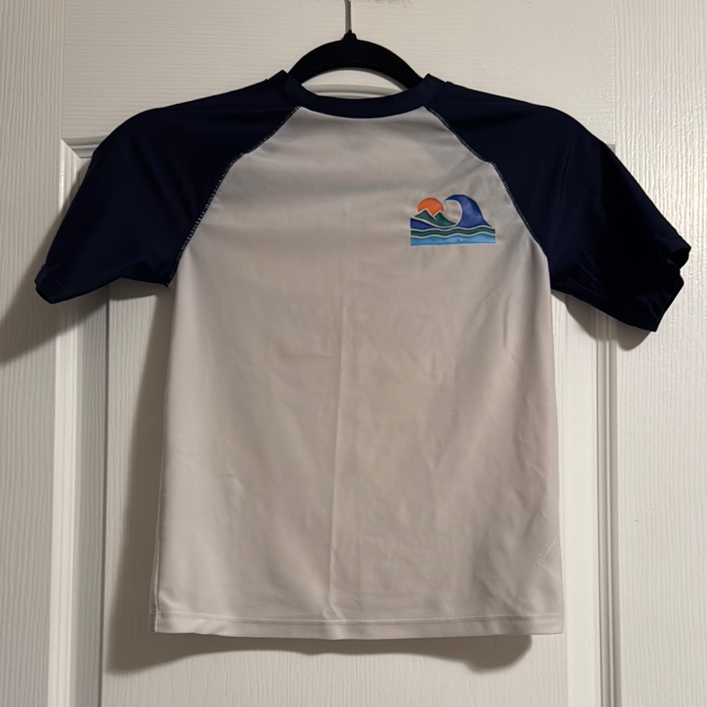 Navy and White Boys Swim Shirt